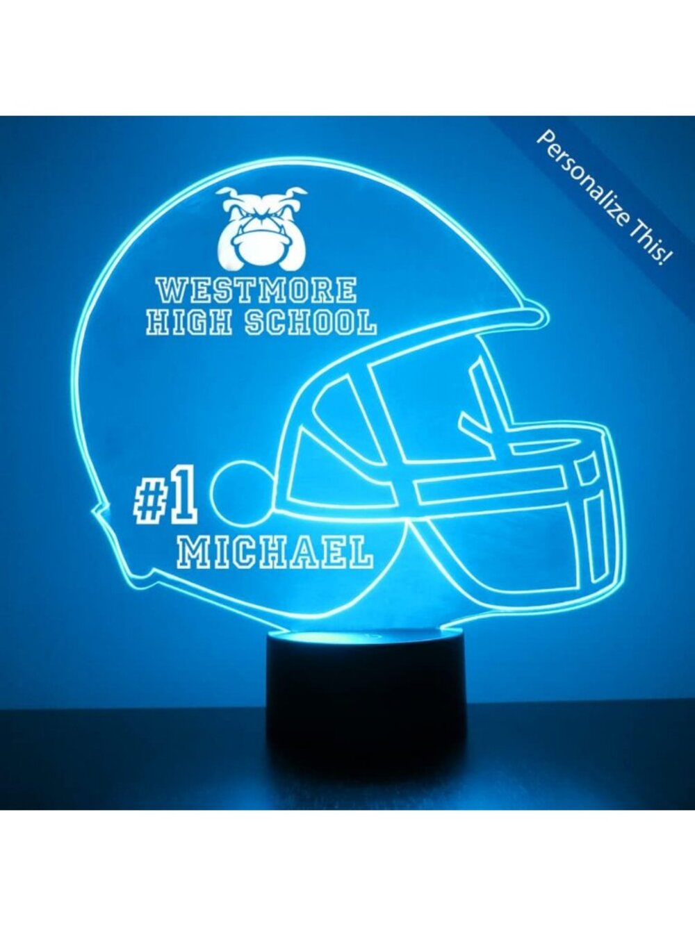 Personalized LED Football Night Light | Custom Team Sign & Remote | 16 Colors